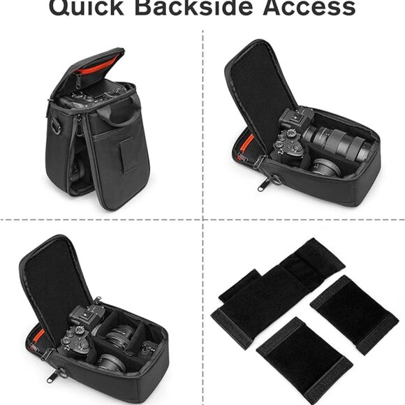 S-ZONE Dual-Open Camera Bag Waterproof Case  - Black - Picture 5 of 13